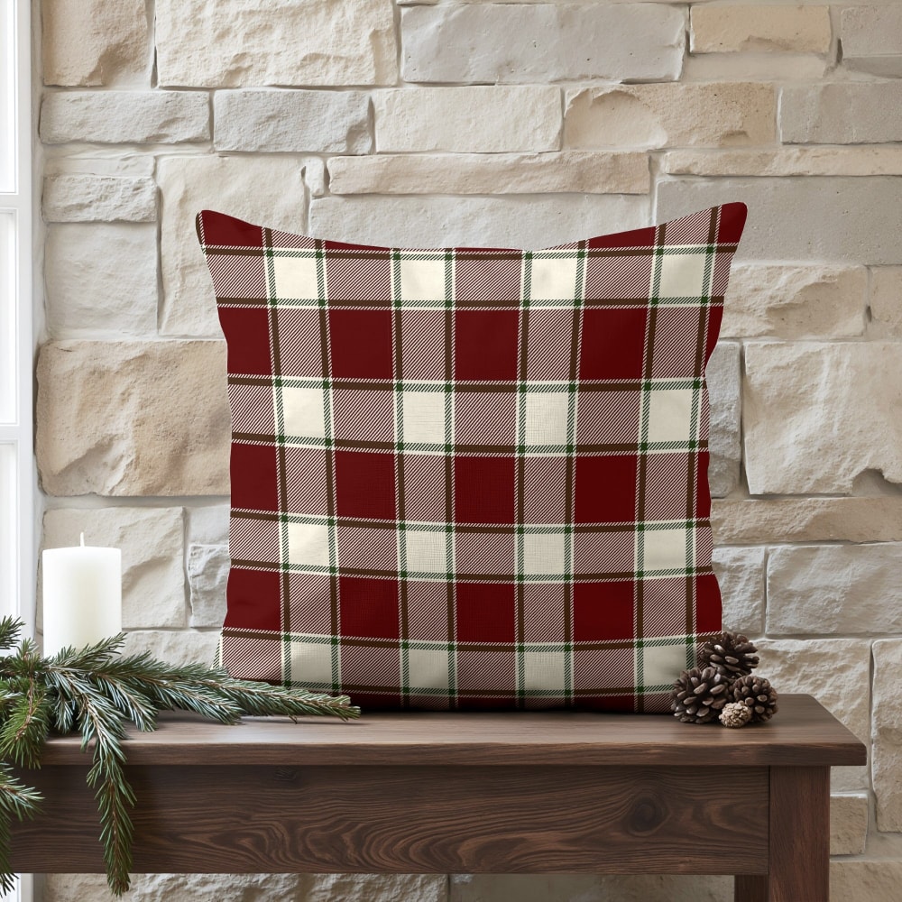 Kissenbezug 100 % Baumwolle rot 50x50 cm Christmas wish 13
