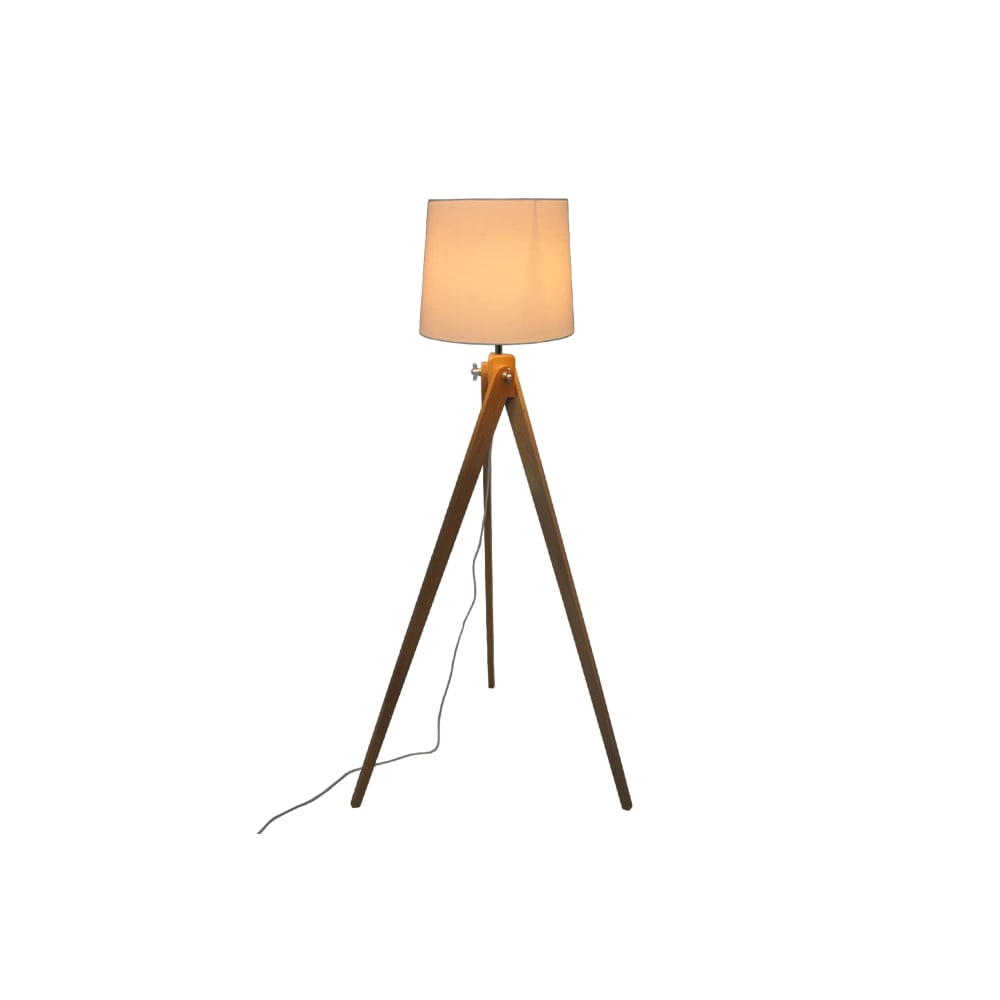 Lampada Da Terra A Treppiede In Legno Con Telecomando E Pedale - 3 Colori Regolabili, Timer 1H, Ripiano Rotondo - Per Soggiorno, Camera, Ufficio