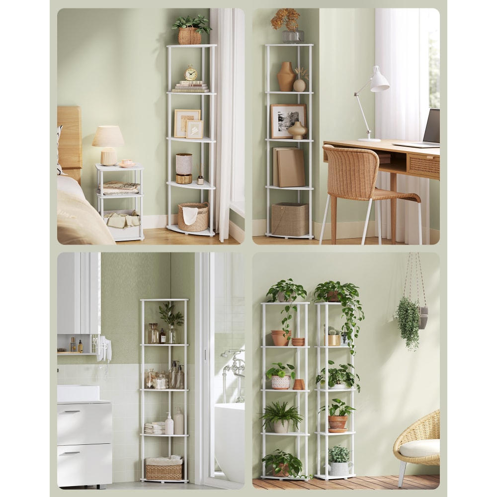 Bibliothèque D'Angle Furinno Pasir 3 Niveaux - Blanc - 80x30