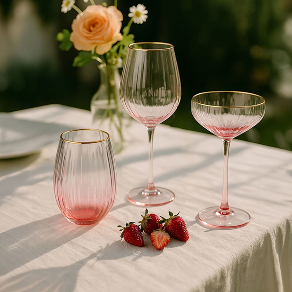 Lot de 4 gobelets en verre 59cl rose Gatsby | Maisons du Monde