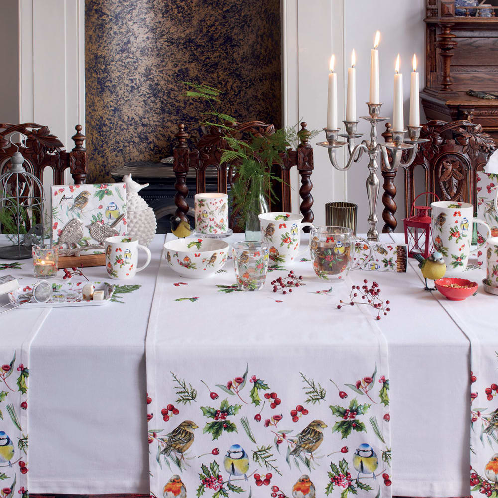 Ambiente Bol En Porcelaine Fine Oiseaux D'Hiver 0,40 L - Vaisselle Élégante