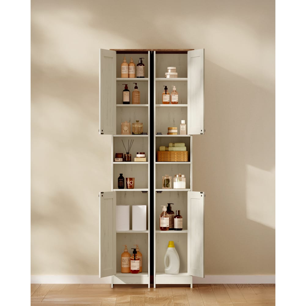 Songmics meuble de salle de bain, avec 3 étagères et 1 placard à 2 Songmics meuble de salle de bain, avec 3 étagères et 1 placard à 2