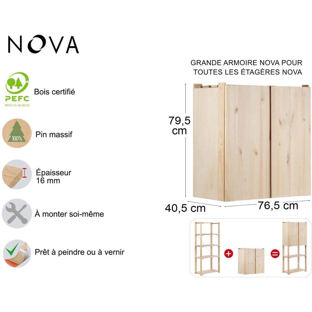 Boîte De Rangement Empilable En Pin Massif Naturel 60x40x15 Cm – Solide, Pratique Et Esthétique Pour Organiser Ta Maison