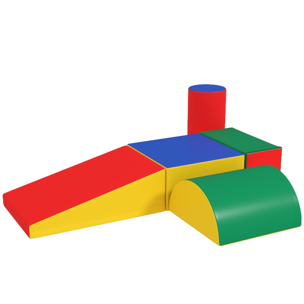 COSTWAY 5PCS Blocs de Construction en Mousse Housse en PU Modules de Motricité pour Enfants Jouets Éducatifs 9 Mois+ Ramper Bleu - Jeux - Jouets COSTWAY 5PCS Blocs de Construction en Mousse Housse en PU Modules de Motricité pour Enfants Jouets Éducatifs 9 Mois+ Ramper Bleu - Jeux - Jouets