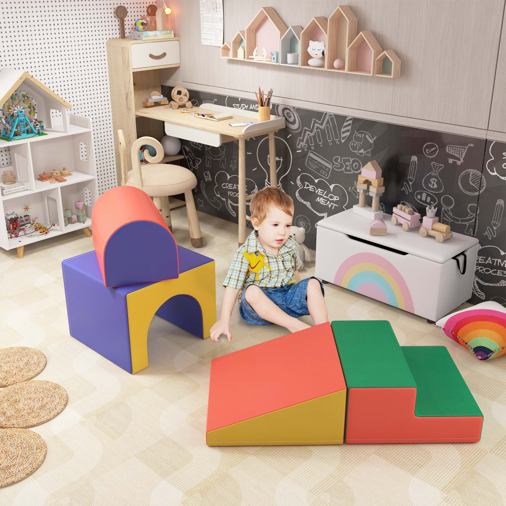 4 Pcs Parcours De Motricité Bébé, Module Moticité Bébé En Mousse EPE Revetement En Simili Cuir Convient Pour Enfants 3 Ans Ramper Multicolor 98787408 4 Pcs Parcours De Motricité Bébé, Module Moticité Bébé En Mousse EPE Revetement En Simili Cuir Convient Pour Enfants 3 Ans Ramper Multicolor 98787408