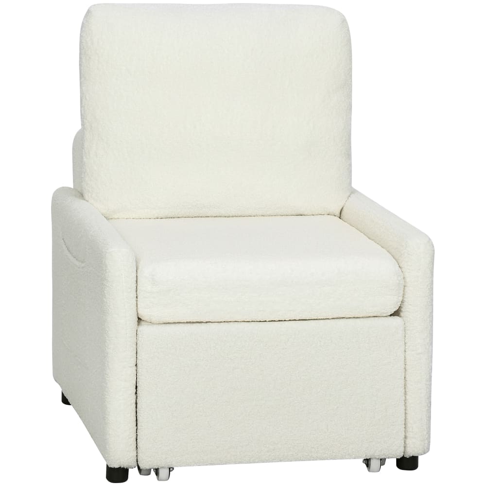 HOMCOM Fauteuil lounge style néo-rétro avec repose-pied - dossier