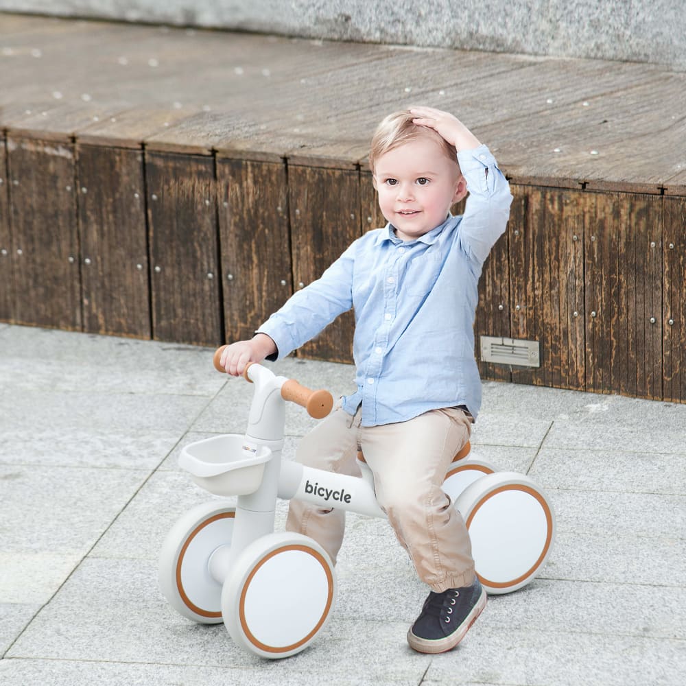 Draisienne Vélo Enfant HUOLE Dès 1 An - 4 Roues Premier Vélo Sans Pédales Bleu Pour 12-36 Mois