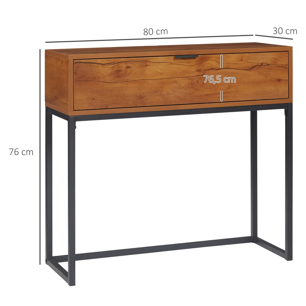 GIANTEX Table Console avec Tiroir, Table d'Entrée avec Pieds en Bois de Pin, Style Rustique, 71x30x71cm, pour Salon, Couloir, Noir à partir de 64,99 € (juin 2026