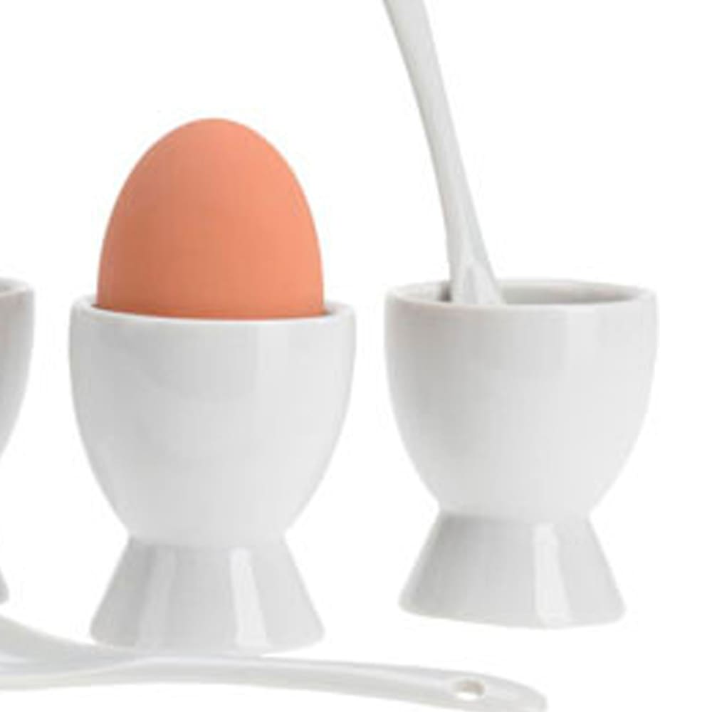 Paire De Coquetier En Porcelaine à Décor De Coq