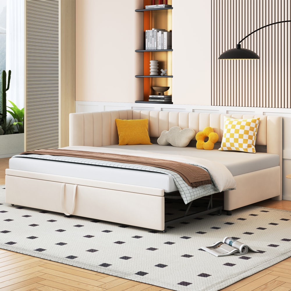 schlafsofa grün cord Furnisell Sofa mit Bettkasten 