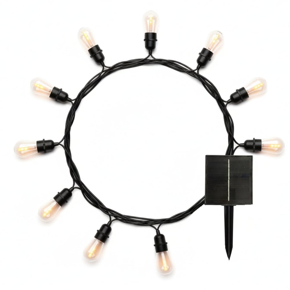 Solar-Flammen-Lichterkette Transparent 8m Flame