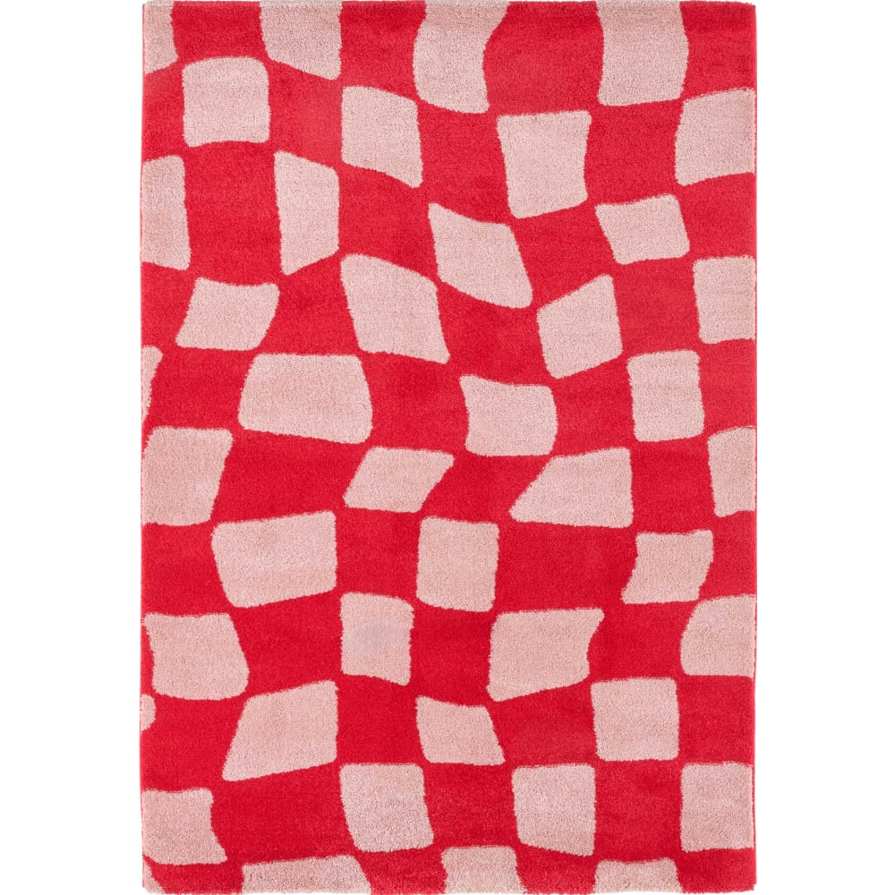 Tapis De Pique-nique Vintage 226x226 Cm - Carreaux Rouge Et Jaune, Réversible, Des Années 60, Bon état