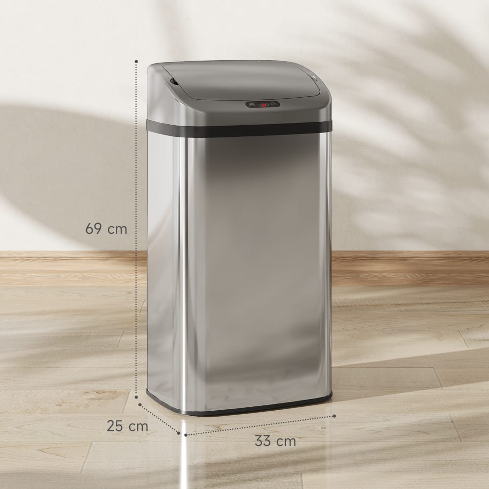 Poubelle cuisine automatique 40L acier inoxydable argent Homcom | Maisons du Monde Poubelle cuisine automatique 40L acier inoxydable argent Homcom | Maisons du Monde