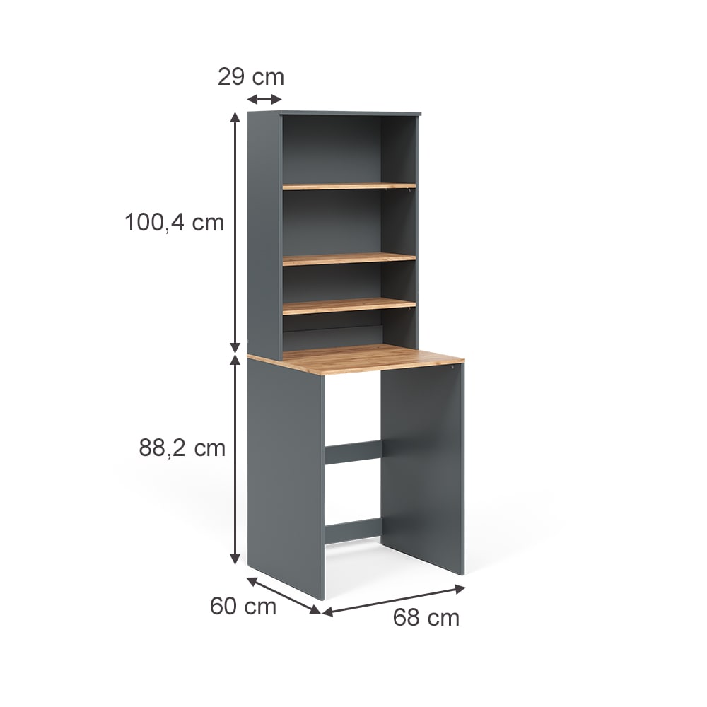 Waschmaschinenschrank 2 Teile mit Regal Anthrazit 66x88.2cm