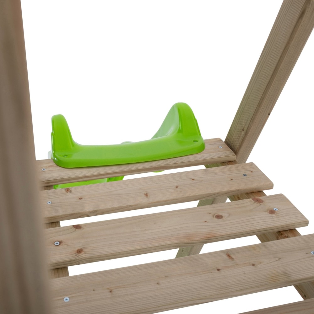 Station 2 balançoires et toboggan en bois marron h200cm Thymélée | Maisons du Monde Station 2 balançoires et toboggan en bois marron h200cm Thymélée | Maisons du Monde