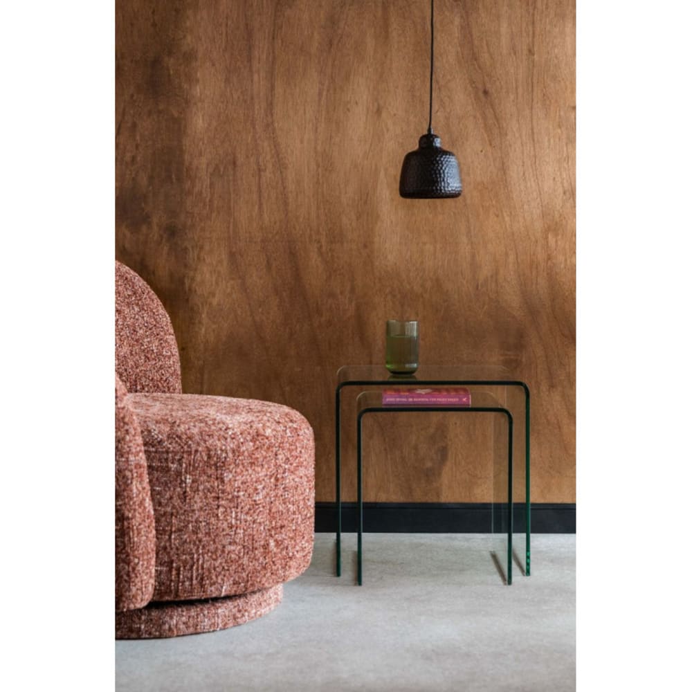 Petite table d'appoint en forme de C pour salon et petits espaces Petite table d'appoint en forme de C pour salon et petits espaces