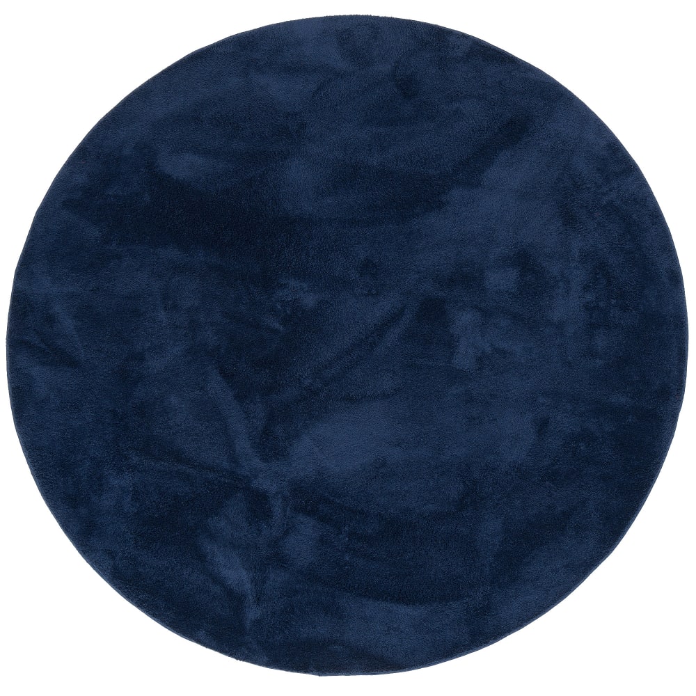 Kunstfellteppich Soft Rund, dunkelblau 200x200 cm Pearl