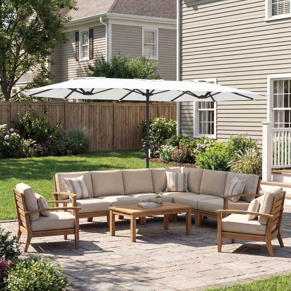 Telo di ricambio per ombrellone da giardino, con protezione UV, facile da installare, robusto, a 8 stecche, 2,3 m di tela, viola | Leroy Merlin