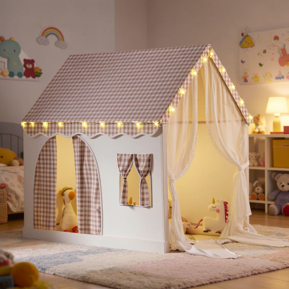 Tente De Jeu D'intérieur Pour Enfant – Maison Avec Drapeaux, Pour Chambre De Fille Ou Garçon, Dès 3 Ans