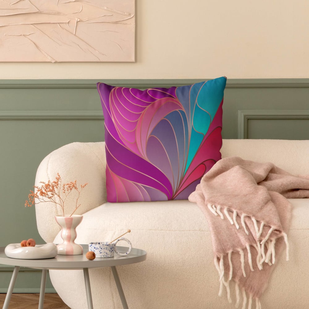 Dekokissen Farbenfrohes Art Deco II aus Polyester, bunt 50 x 50 cm