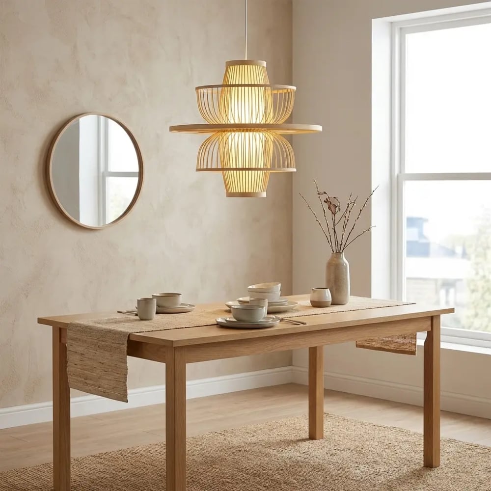 Hngeleuchte orientalisch Bambus Rattan Natur 45 cm | Maisons du Monde