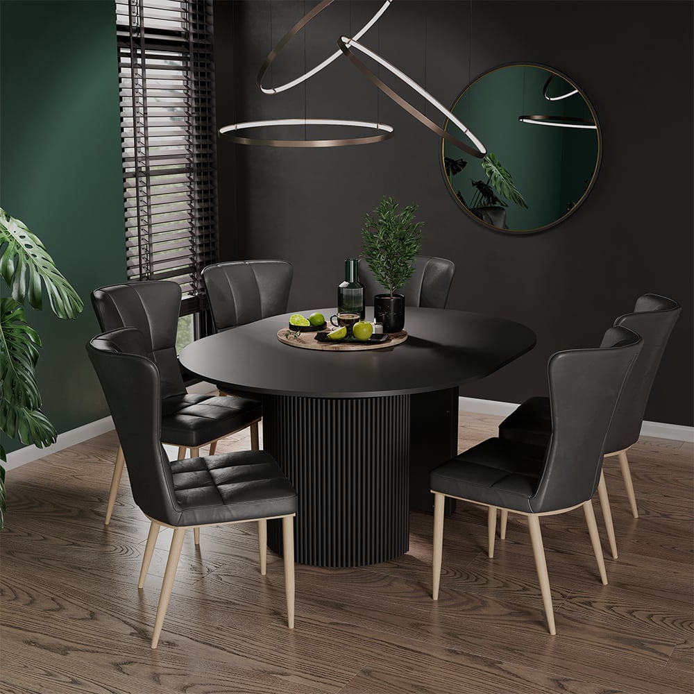 Esstisch ausziehbar Schwarz 120x76cm