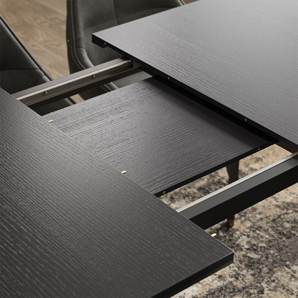 Esstisch Ausziehbar Schwarz 160x77cm