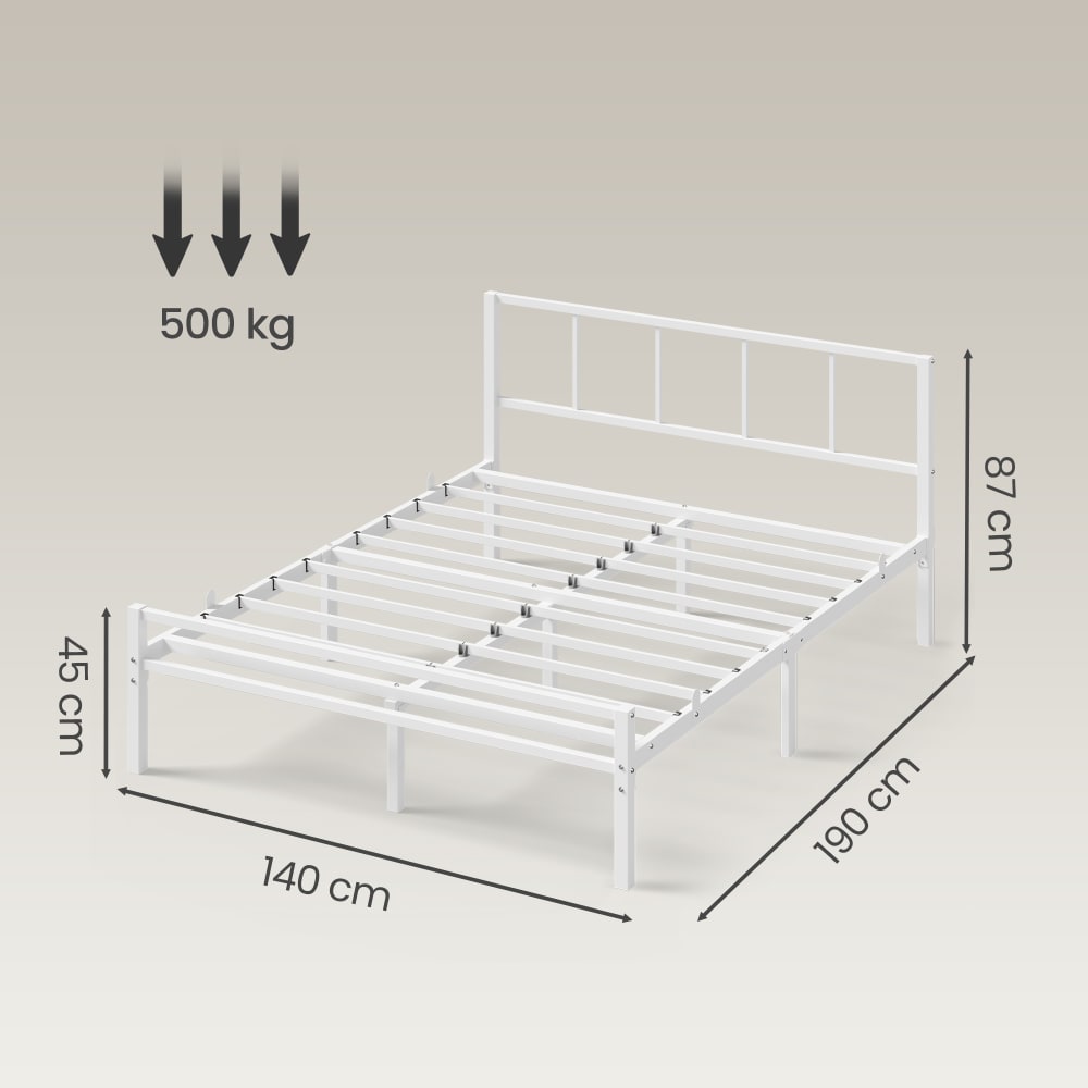 Tête de lit métal blanc 100 cm POI71646 BonneVie Meuble