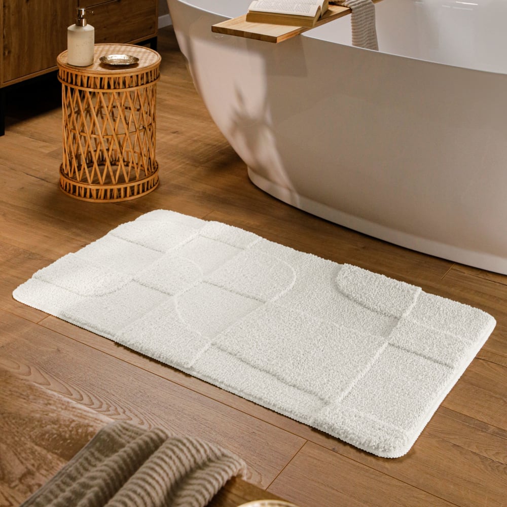 Badematte mit Relief weiß 80x150 Davie