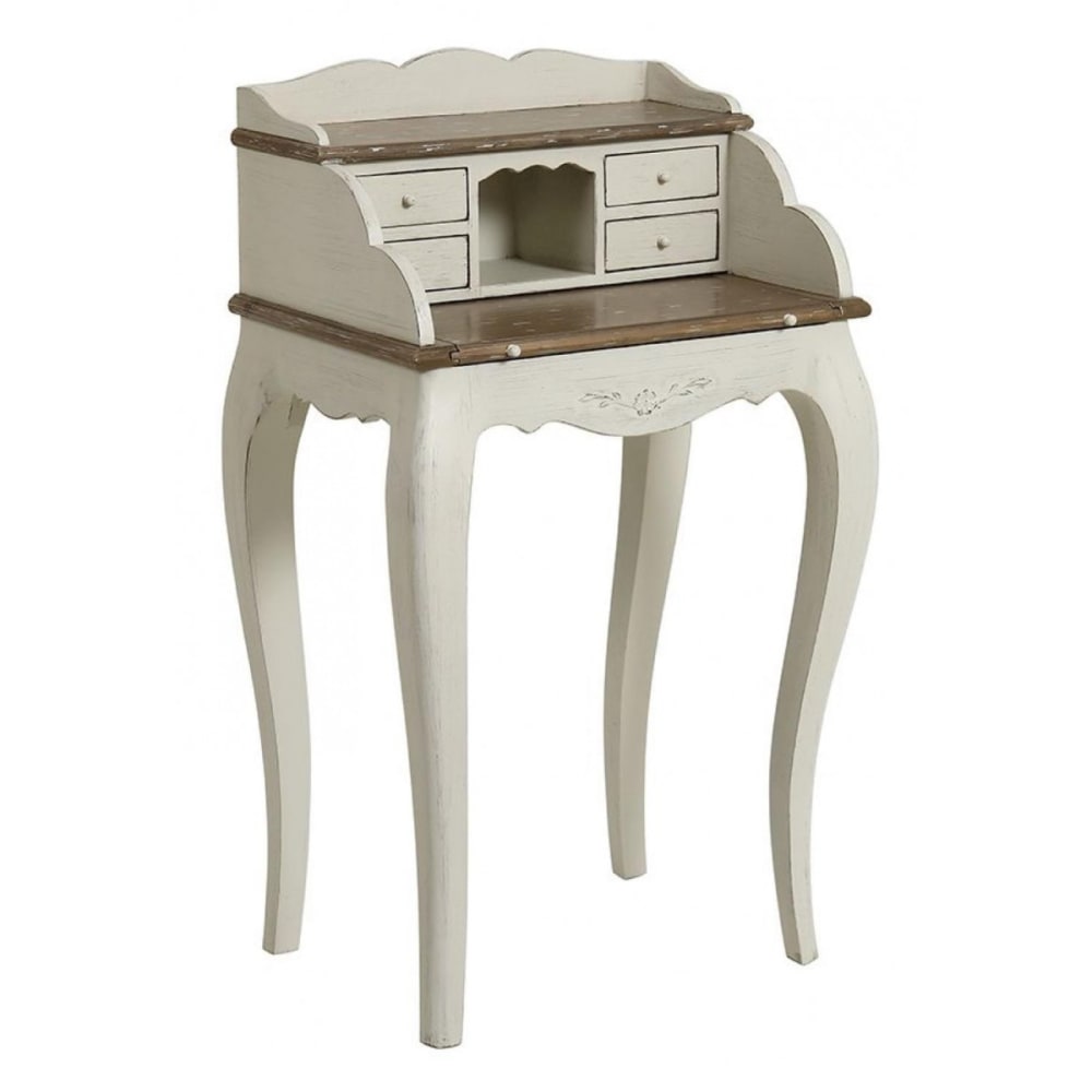 Secrétaire 4 tiroirs en bois blanc