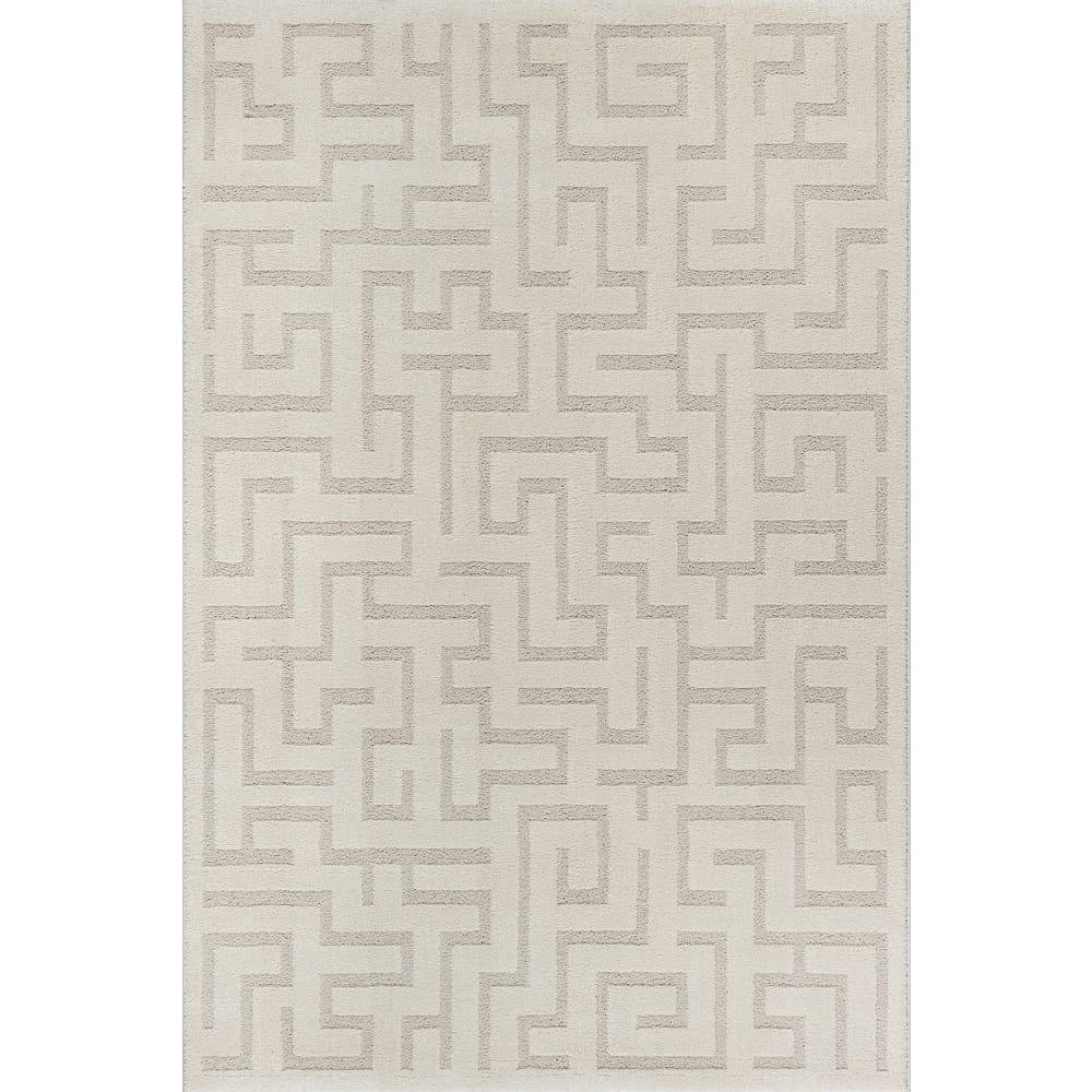 Teppich Wohnzimmer modern geometrisch weich, creme, 160 x 220 cm Elisa