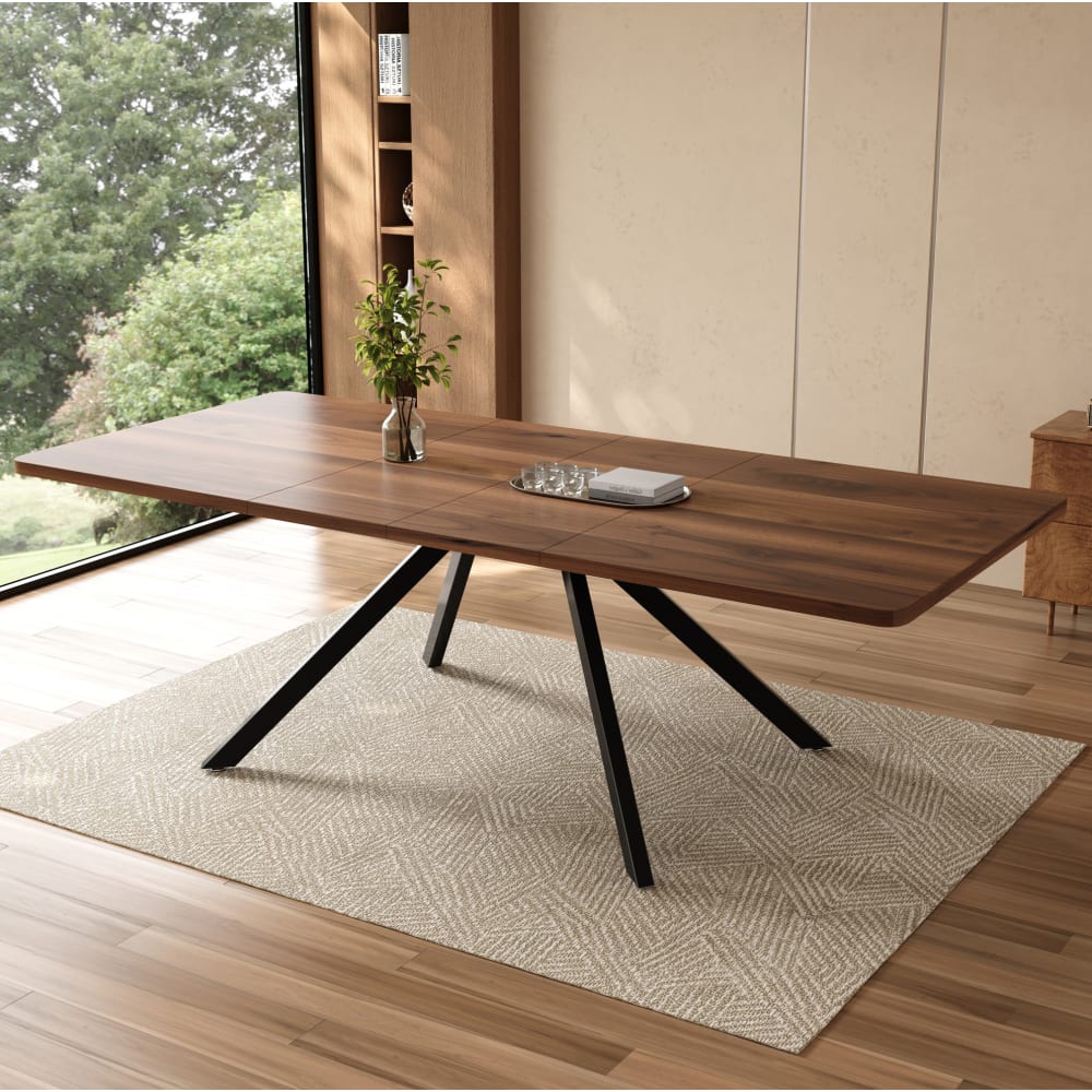 Esstisch aus MDF ausziehbar 160/200/240x90x74.5 cm, braun