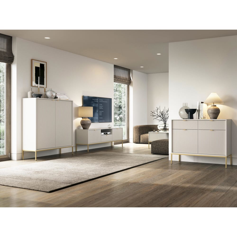 Sideboard Beige Gold 104 x 39 x 83 cm Avon