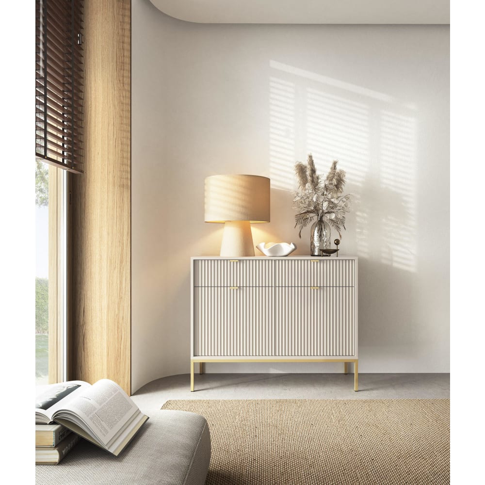 Sideboard Beige Gold 104 x 39 x 83 cm Avon