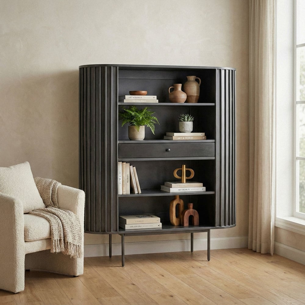 schrank 10 cm tief Schmaler Mehrzweckschrank 40 breit Sonoma Eiche Color:Tischplatte aus schwarz-weiß gesintertem Stein