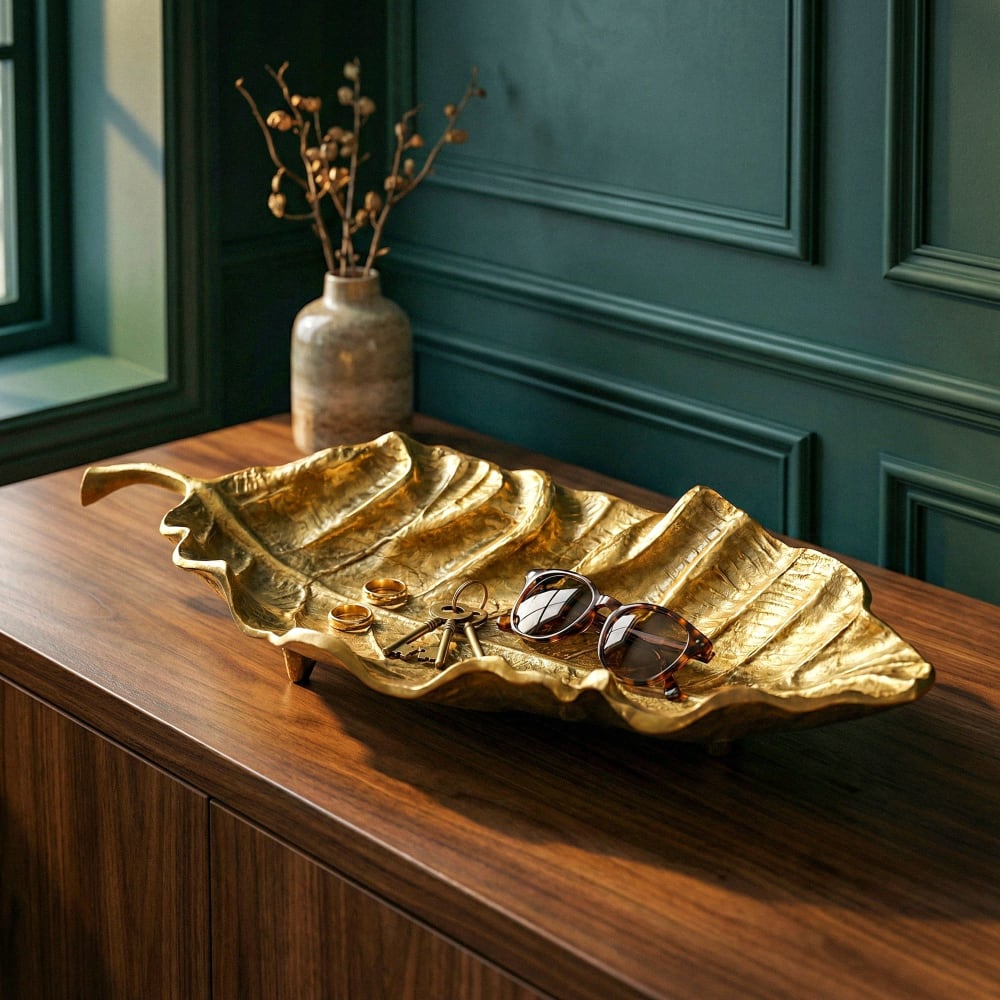 Dekoschale aus Aluminium, gold