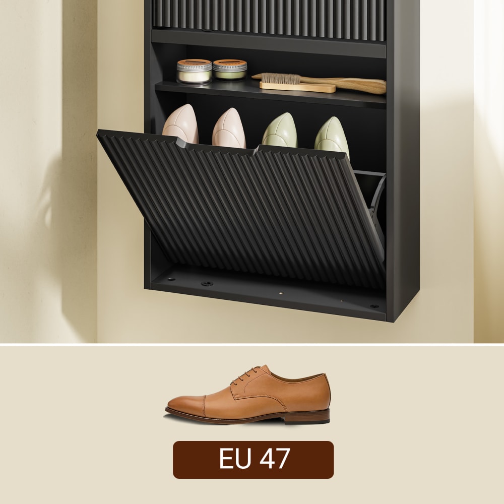 Schuhschrank klappbar Schwarz 50×19×100 cm