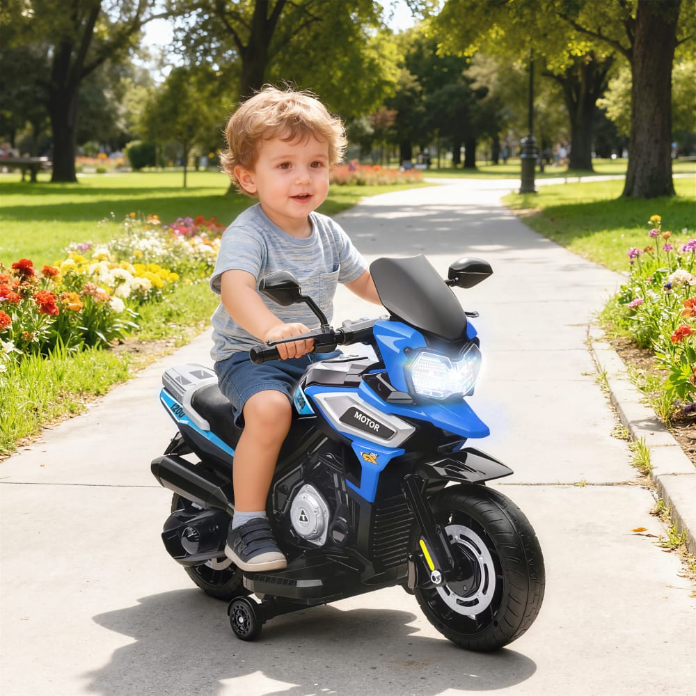 Moto électrique Enfants 6 V, Voiture électrique Enfants Avec Roues D Entrainement Effets Lumineux Et Sonores Blanc 6a6a15c3e5fb109d68d07bcf