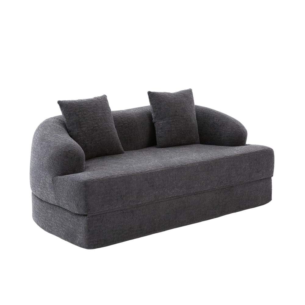 Sofa aus Chenille mit Klappbett 157x84x65 cm, dunkelgrau
