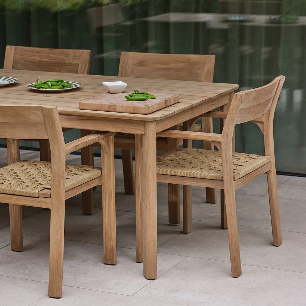 Gartenmöbel aus Teakholz und Rattan für 6 Personen Piana
