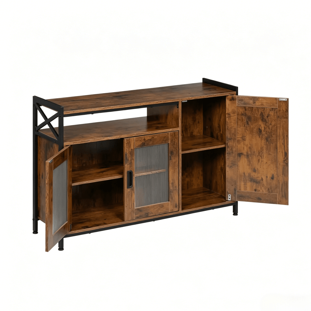 Küchenschrank aus Holzwerkstoff mit Regalen 110x33x75 cm, Braun