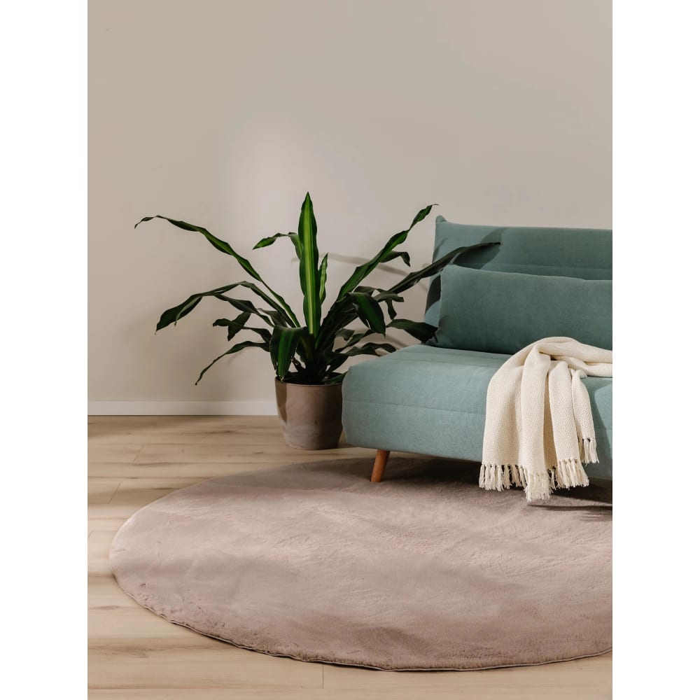 Fellteppich taupe D 160 rund Furry