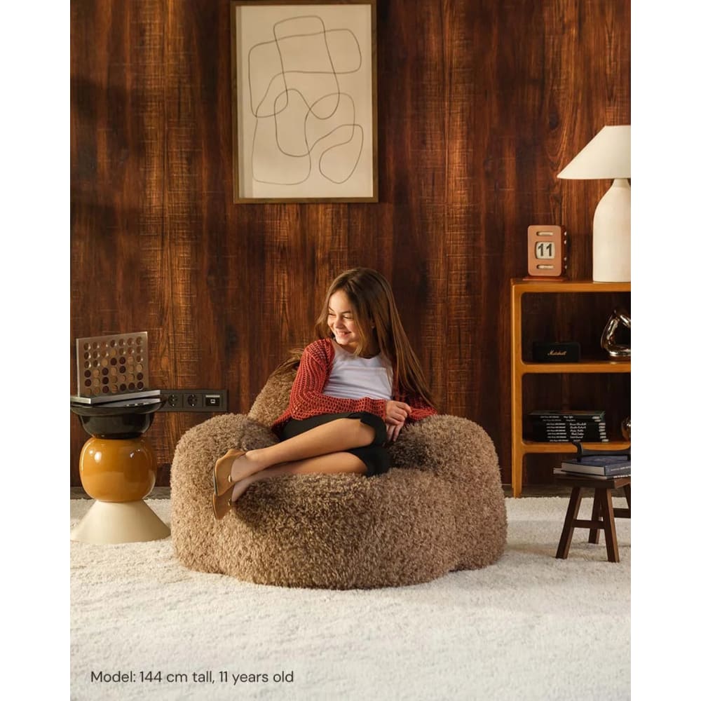 Momo Sessel für Teenager aus Polyester 60 x 90 x 100 cm, Trüffel Yeti