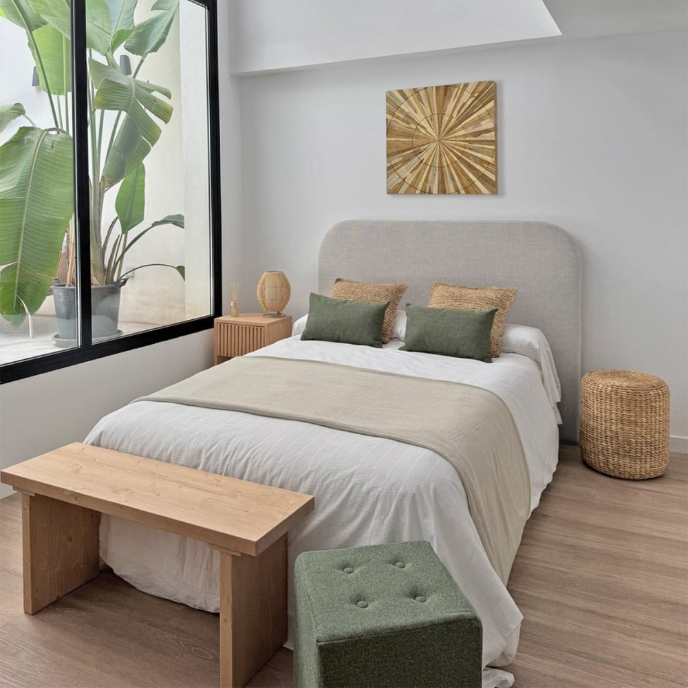 Bank aus Massivholz fürs Bettende/Wohnzimmer hell 100 cm Laredo