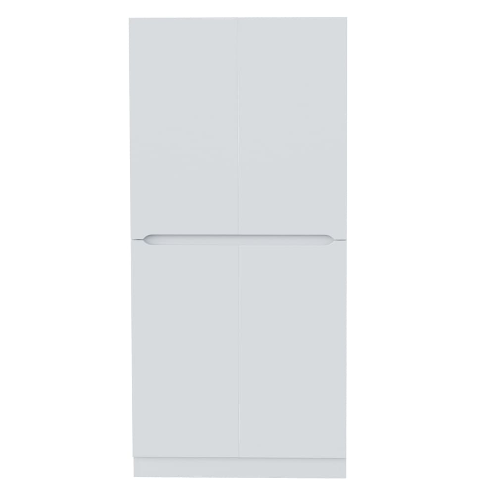 Schrank mit 4 Türen und Fächern, 70x40x170 cm, Weiß