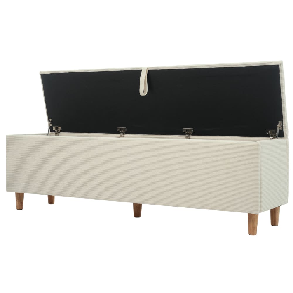 Bettbank mit Stauraum und Hydraulik 145 cm Beige