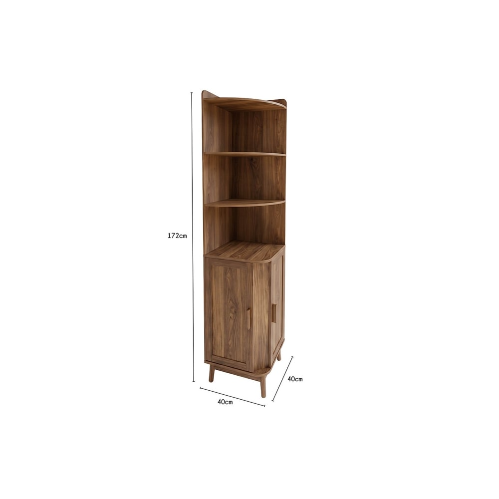 Eckschrank aus dunklem Holz, 40 x 40 x 172 cm B&b home