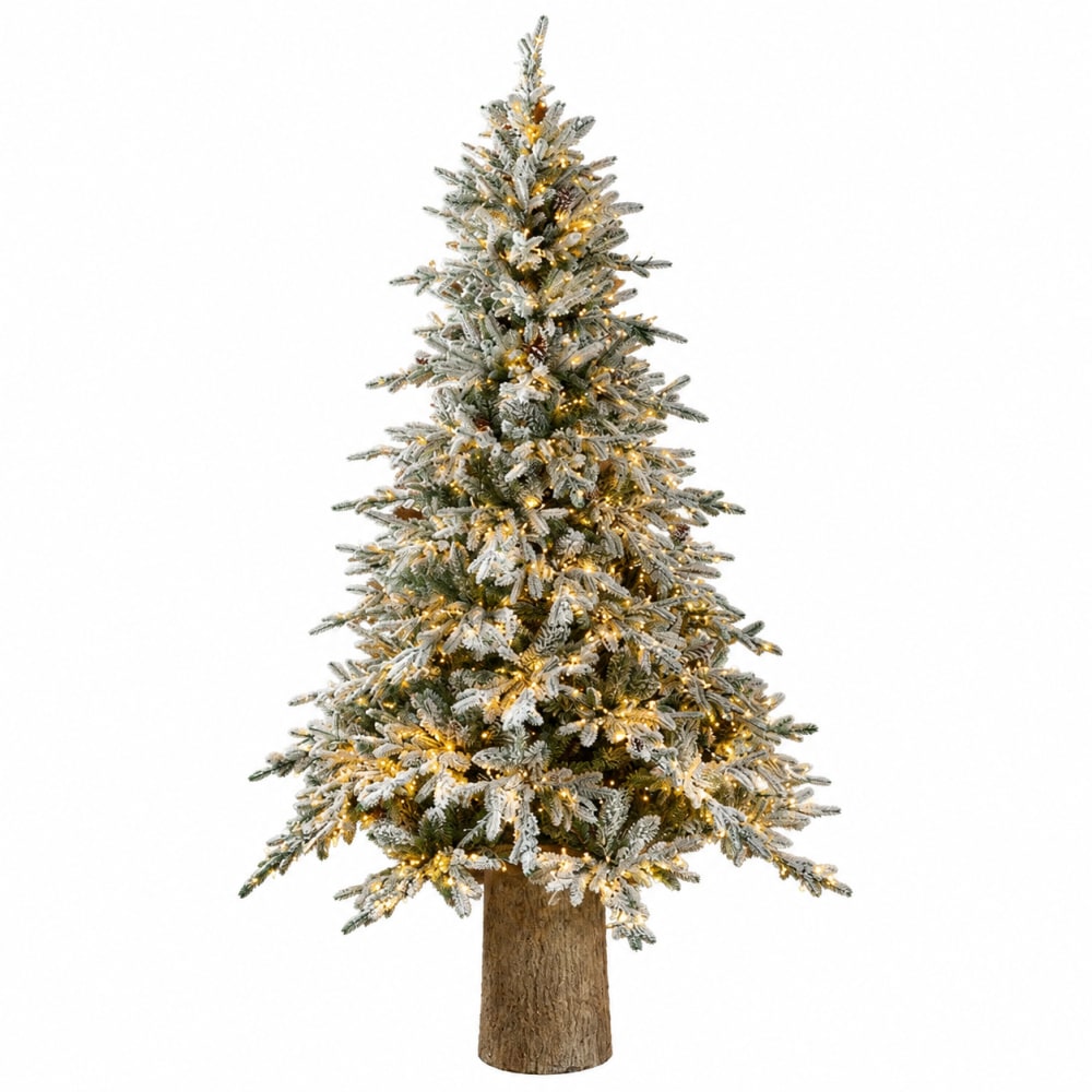 Beschneiter Weihnachtsbaum 270 cm mit 4500 Mini-LEDs, Ø175 cm Pino cortina