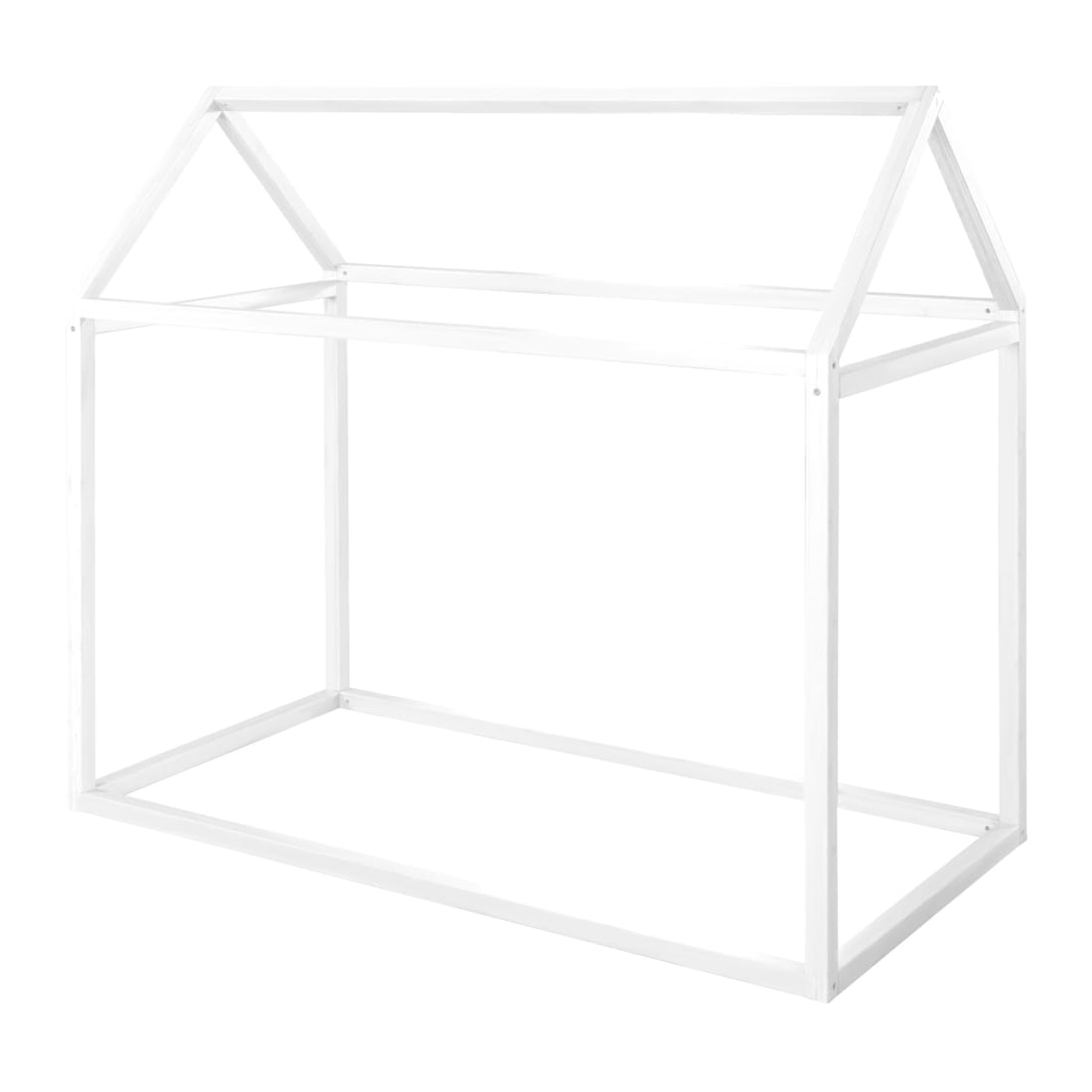 Lit en forme de maison 70 x 140 cm en blanc