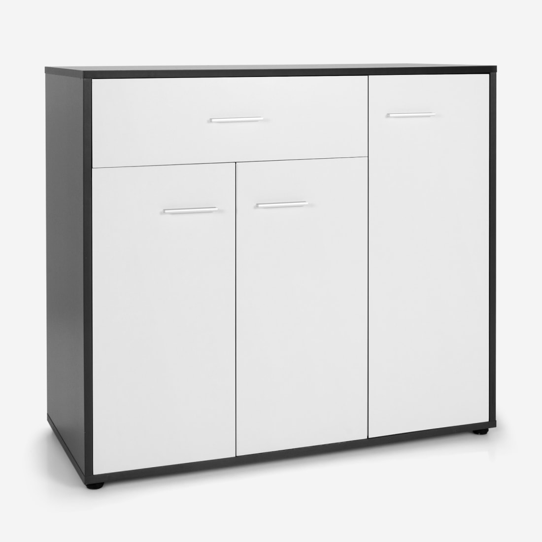 Kommodenschrank aus Holzwerkstoff 88 x 40 x 80 cm, weiß
